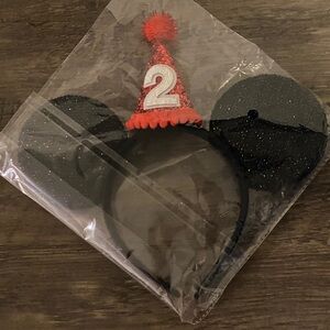 Black and Red Birthday Party Headband